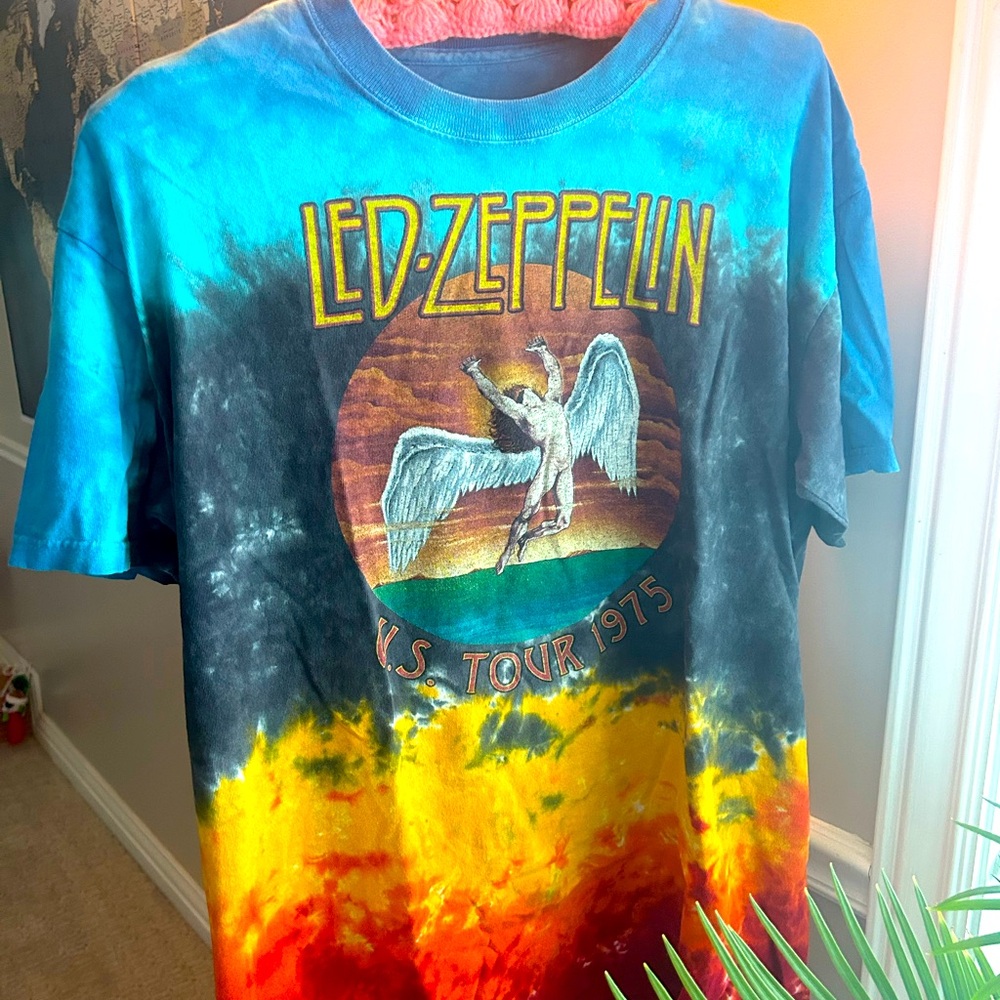 Led Zeppelin ombré tie-dye graphic tee